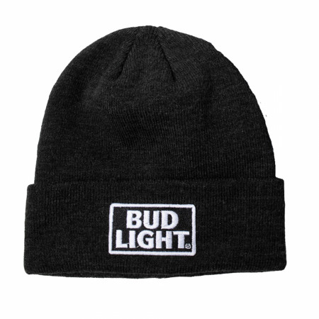 Bud Light Square Label Black Knit Cuff Beanie